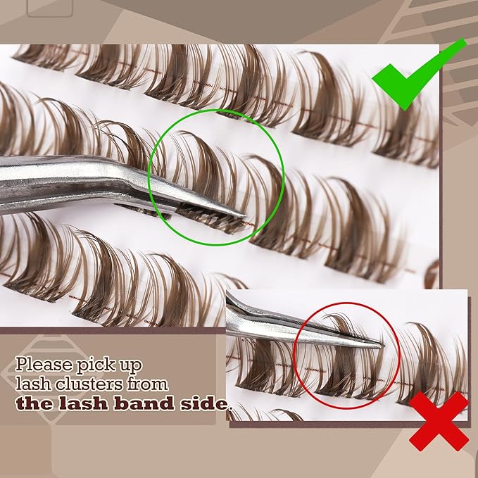 Brown Lash Clusters Natural Lash Individuals 144 Pcs Eyelash Extensions Wispy Lash Extensions D-Curly Dark Brown Eyelash Clusters 10-16MM DIY False Eyelashes at Home by Mavphnee