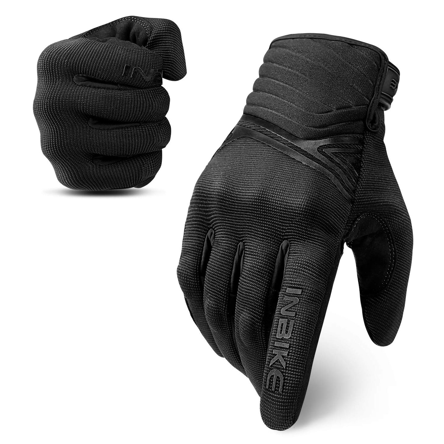 INBIKE Breathable Mesh Motorcycle Gloves Touchscreen with TPR Palm Pad Hard Knuckles Black Small