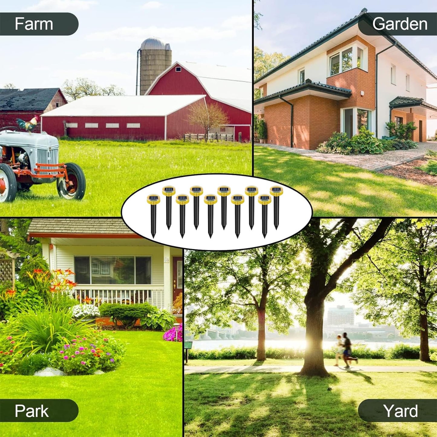Snake Repellent for Yard 10 Pack, Ultrasonic Mole Repellent,Solar Powered Gopher Repeller Sonic Mole Deterrent Spikes, Snake Gopher Mole Vole Repellent Outdoor for Lawn Garden & Yard