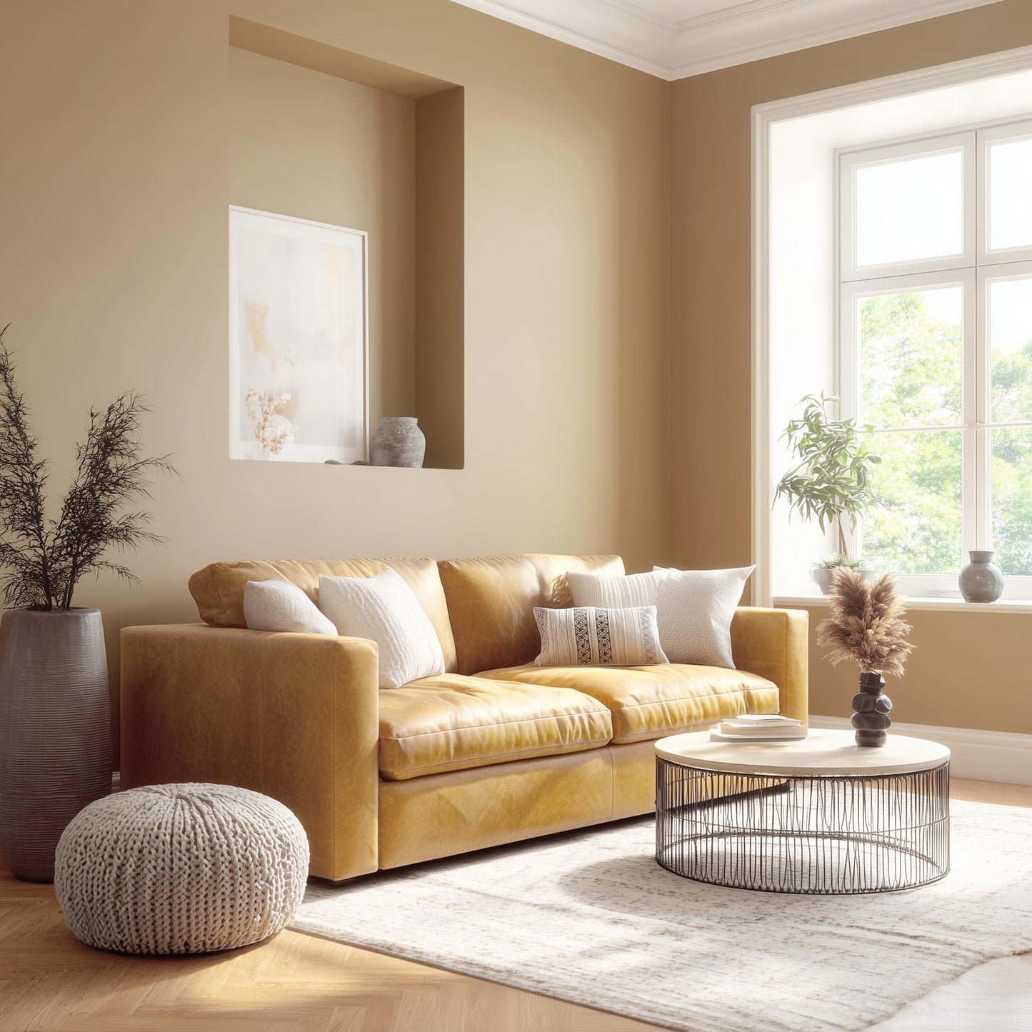 EVOLVE Interior Paint & Primer, Satin (Burlap Brown), 1 Gallon – Available in 50+ Colors, One-Coat Coverage, Excellent Hide, Low VOC, Low Odor, Washable Interior Paint