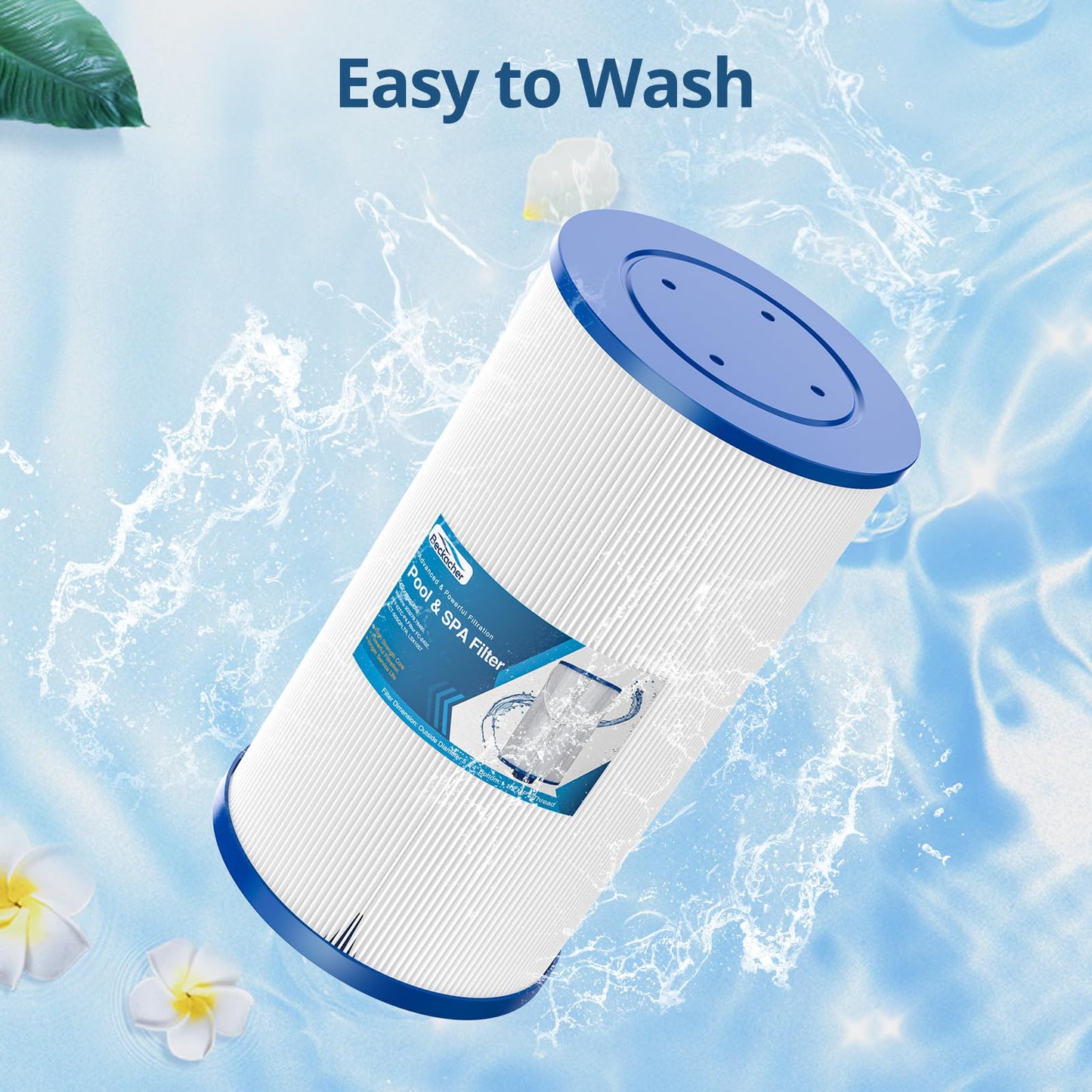 Beckacher FC-2402 Hot Tub Spa Filter, Compatible with Watkins 303279, PFF42TC-P4, 78460, FC-2402, Lifesmart, Freeflow, AquaTerra, Hydromaster, Grandmaster, Simplicity, Bermuda Hot Tub Filters, 2 Pack