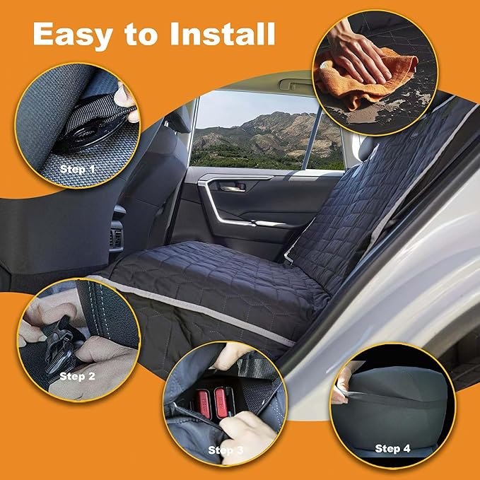 Relidura Bench Seat Cover for SUV Waterproof Seat Covers for Dogs in Car Non-Slip Dog Car Seat Cover for Back Seat Heavy Duty Protector for Suvs Rear Seat Covers for SUVs