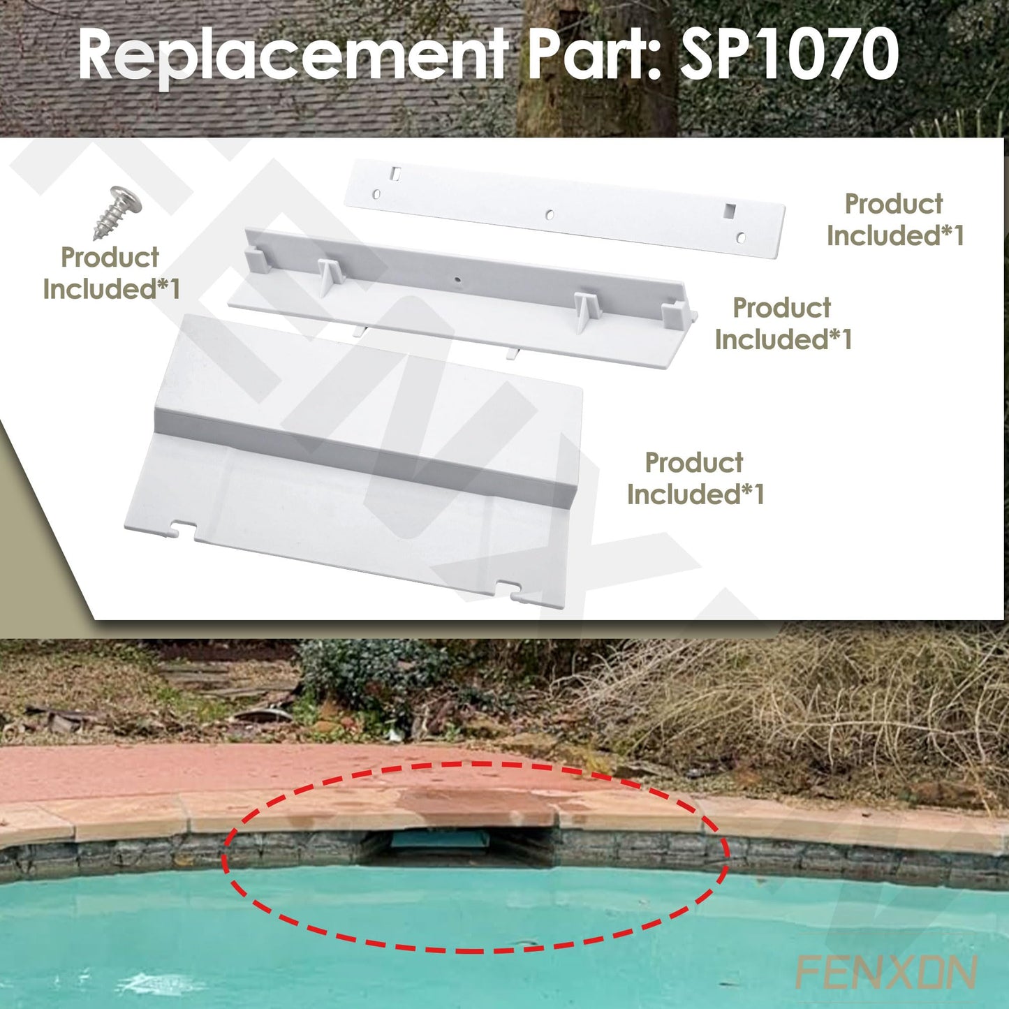 FENXDN SP1070 Pool Skimmer Weir Flap Door [ 8-7/16" Length, 5-1/4" Width, 1-1/8" Thick] Compatible with Hay-Ward SP1070-K SP1070-D SPX1070KHR SP1070 SP1071 and SP10712S