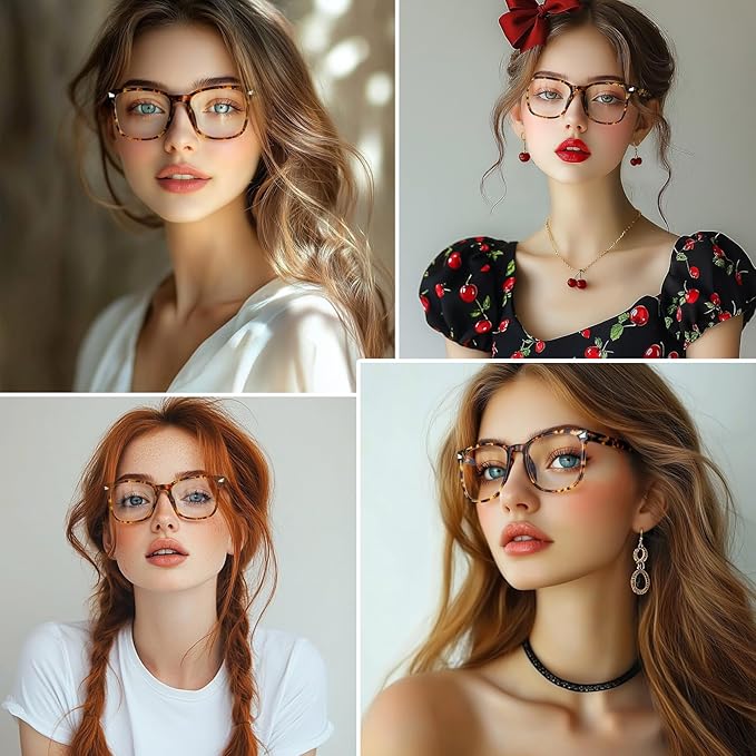 Blue Light Glasses for Woman Men | 99% Blue Light Blocking Glasses | Computer Glassess | Gaming | TV Phone Screen Reader Square Frame | Anti Eyestrain & UV Glare,3 Pack