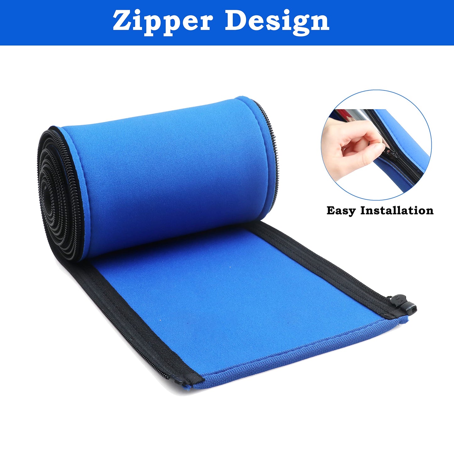 Ginchain Pool Handrail Cover, Slip Resistant Zippered Hand Grip Rail Cover, Safety Rail Grip Sleeve for Inground Swimming Pool Hand Railing Cover(6 feet, Royal Blue)