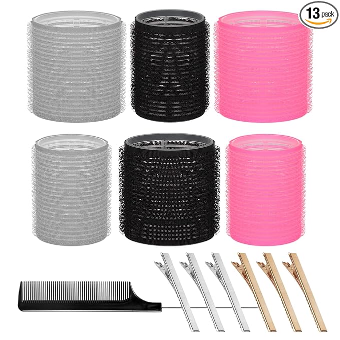 Heatless Hair Curler: 13Pcs Rollers Set With Clips for Long and Medium Hair, Women's Curls Styling Tools, DIY Curlers to Sleep In