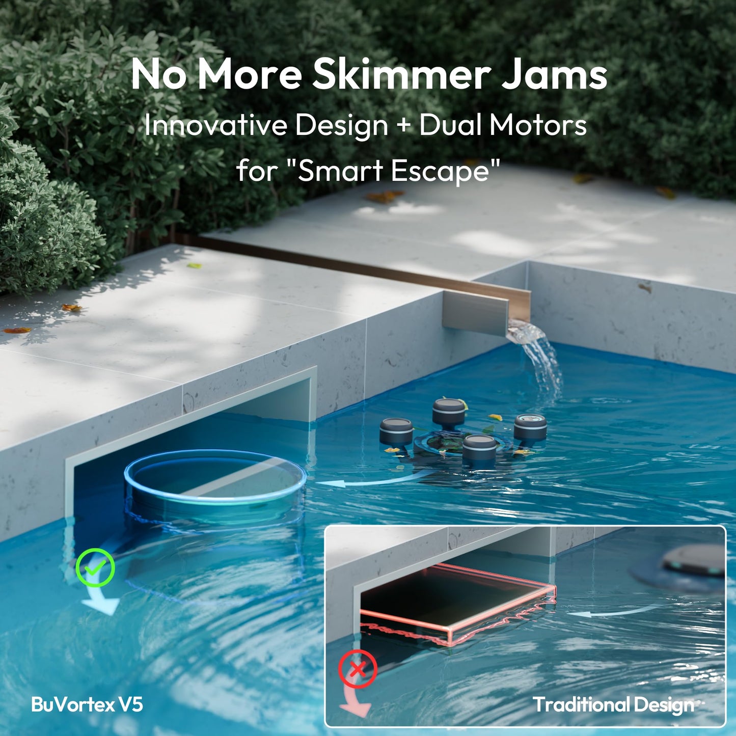 (2026 Upgrade) BUBLUE F10 Pool Surface Skimmer Robot, Pool Cleaner with App Control,Powerful Suction,5L Filter, Dual Cleaning Modes, AI Navigation,Ideal for In-Ground & Above-Ground Pools,Space Gray