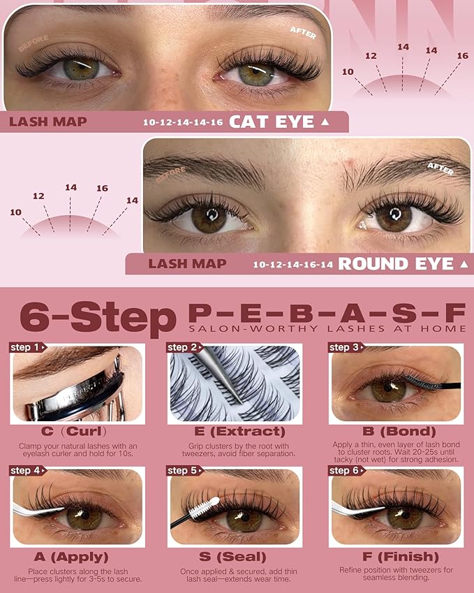 Lash Clusters Natural Eyelash Clusters Wispy Lashes Clusters C Curl Cluster Eyelash Extensions 8-14mm Lash Cluster Invisible Band Individual Lashes Bunny Cluster Lashes by Eefofnn