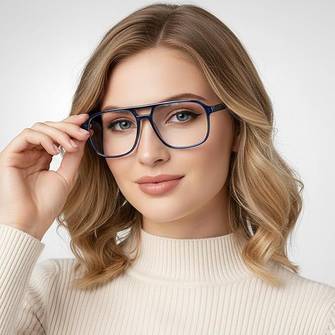 Prospek Blue Light Glasses Reading for Men and Women, For Computer Use, Blue Light Protection, Clear Lens 0 to +3.0 Diopters