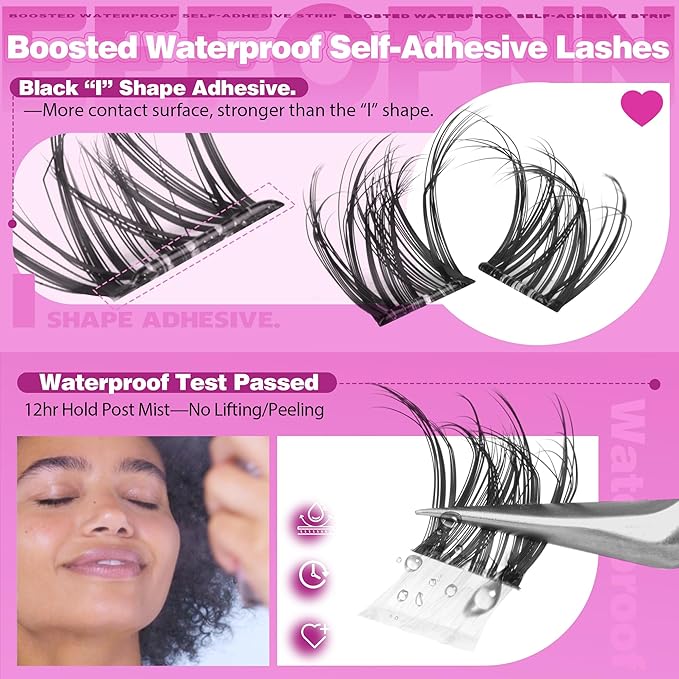 Lash Clusters Natural Eyelash Clusters Wispy Lashes Clusters C Curl Cluster Eyelash Extensions 8-14mm Lash Cluster Invisible Band Individual Lashes Bunny Cluster Lashes by Eefofnn