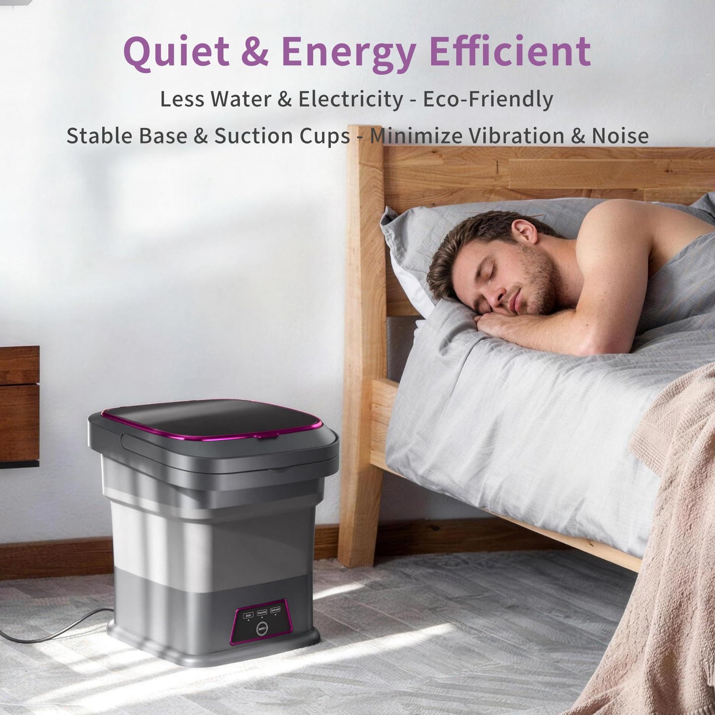 Ugupy 13L Portable Washing Machine, Foldable Mini Washing Machine with Spin Basket & 3 Cleaning Modes, Small Laundry Machine for Underwear, Baby Clothes, Socks, Compact Design for Travel Apartment RV