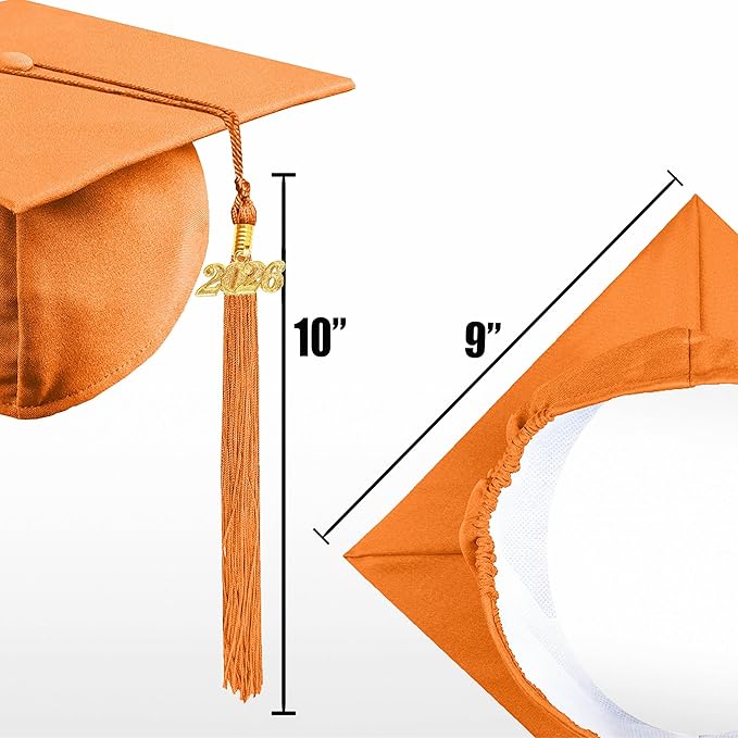 Graduation Cap with 2026 Tassel Year Charm Black Graduation Cap for High School & Bachelor