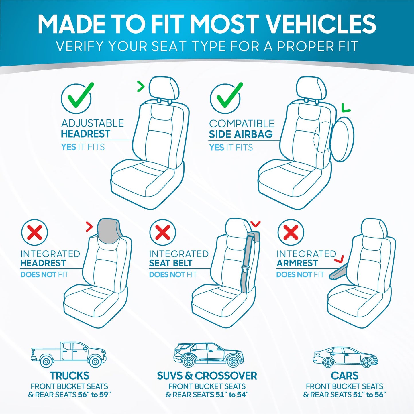 BDK PolyPro Car Seat Covers Full Set in Gray on Black, Front and Rear Split Bench Seat Covers for Cars, Easy to Install Car Seats Cover Set and Accessories for Auto Trucks Van SUV - Gray