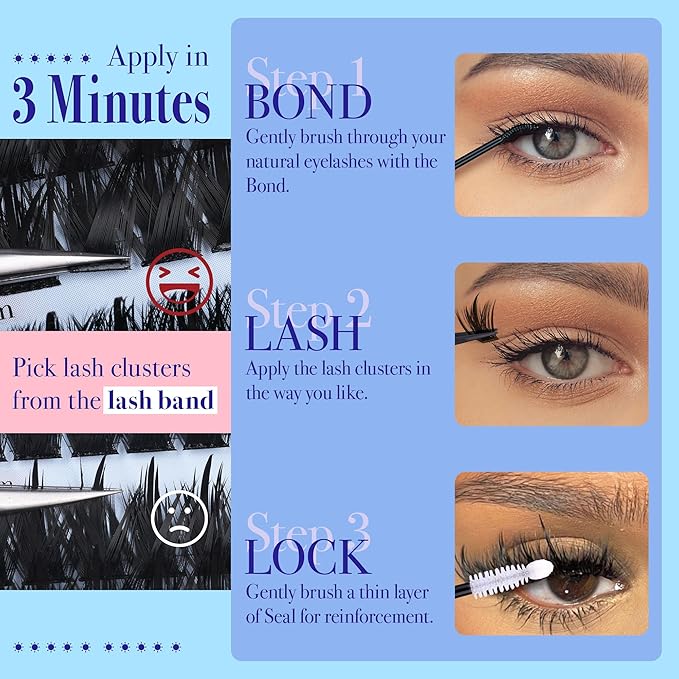 CORUSCATE Spiky Lash Clusters Wispy Cluster Eyelash Extensions Mink Strip Lashes 120D Volume Mega Style Spikes Eyelashes Manga Individual Lashes Clusters Salon Look Fairy Lash Extension