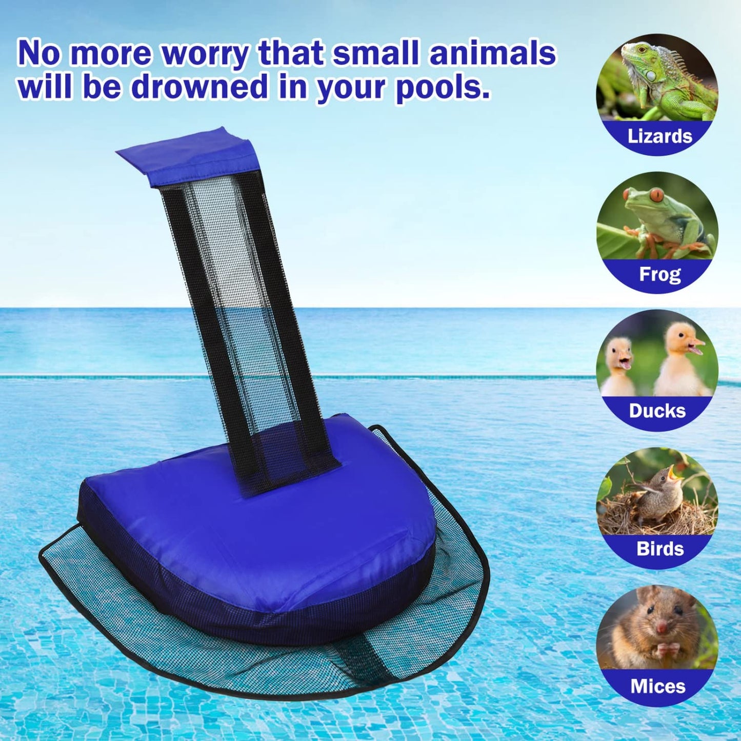 Monrocco 2 Pack Animal Saving Escape Ramp Critters, Swimming Pool Floating Animal Saver, Frog Saver, Floating Pool Reduces Tool for Outdoor Pools and Spas