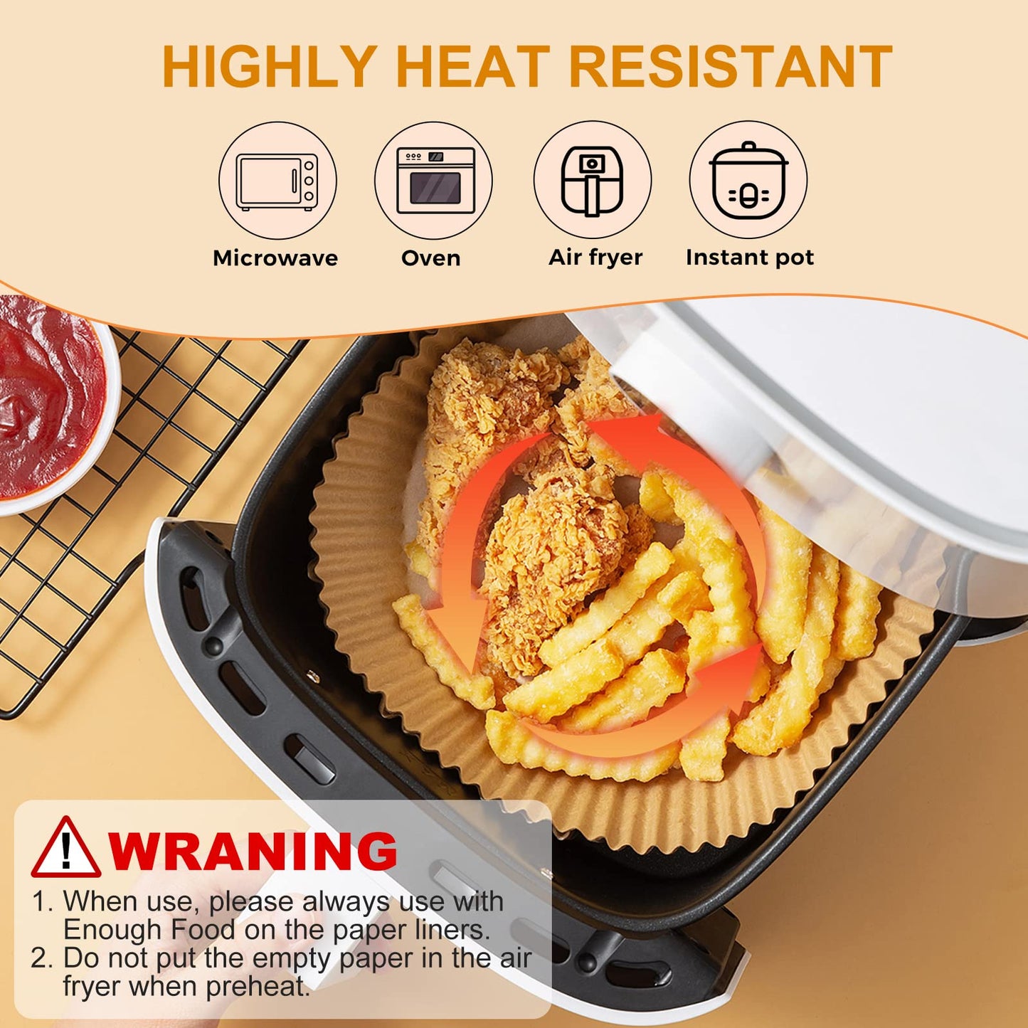 250 Pcs 8" Round Air Fryer Liners Disposable, Unbleached Parchment Paper Liners for Airfryer Basket, Non-Stick & Leakproof Baking Paper for Oven Roasting
