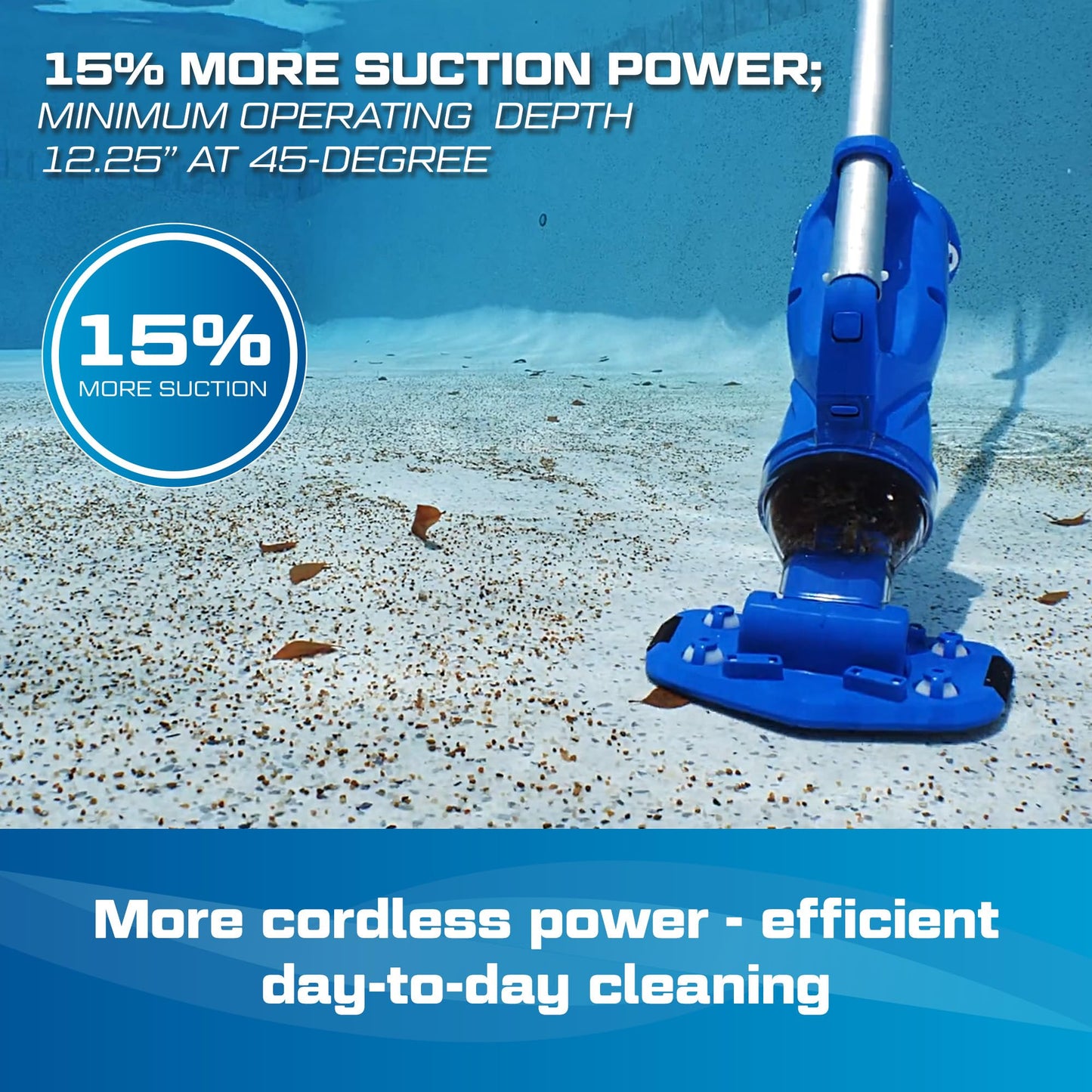 POOL BLASTER Catfish (Gen 2) Cordless Spa & Hot Tub Vacuum, More Power & Capacity, 45 Min Runtime, Spot Cleaning in Small Above Ground Swimming Pools, Rechargeable Spa Vac