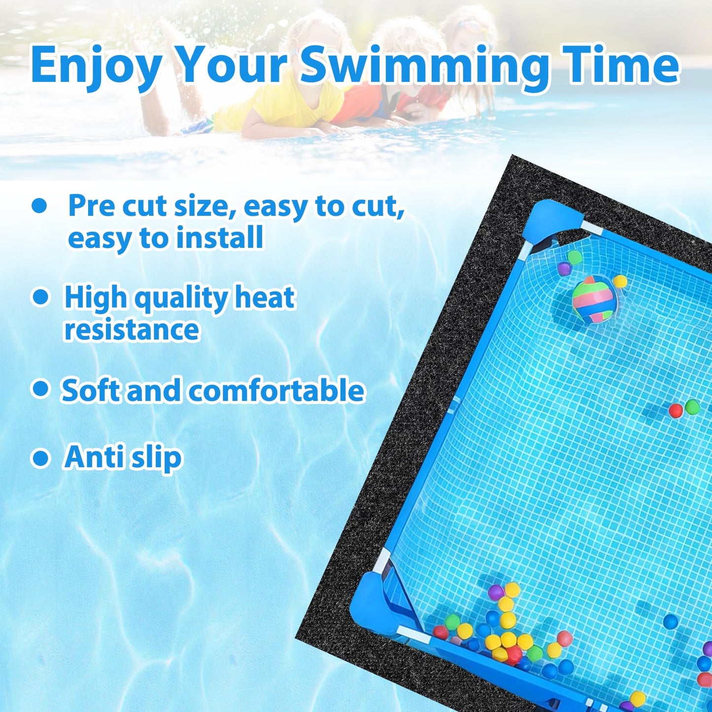 Thickened Pool Liner Pad for Above Ground Pool, 20’x 12’ Rectangle Under Pool Mat Padding, Pool Ground Pad Mat Under Pool for Pool Bottom, Prevent Punctures, Extend Liner Life