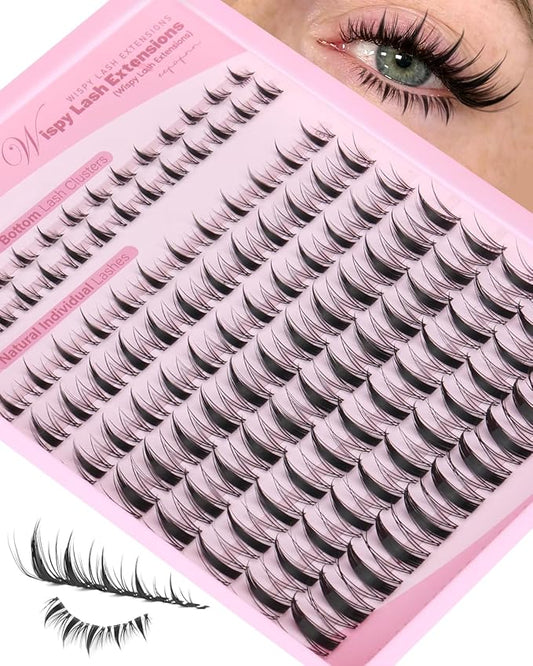 Lash Clusters Natural Eyelash Clusters Wispy Lashes Clusters C Curl Cluster Eyelash Extensions 8-14mm Lash Cluster Invisible Band Individual Lashes Bunny Cluster Lashes by Eefofnn