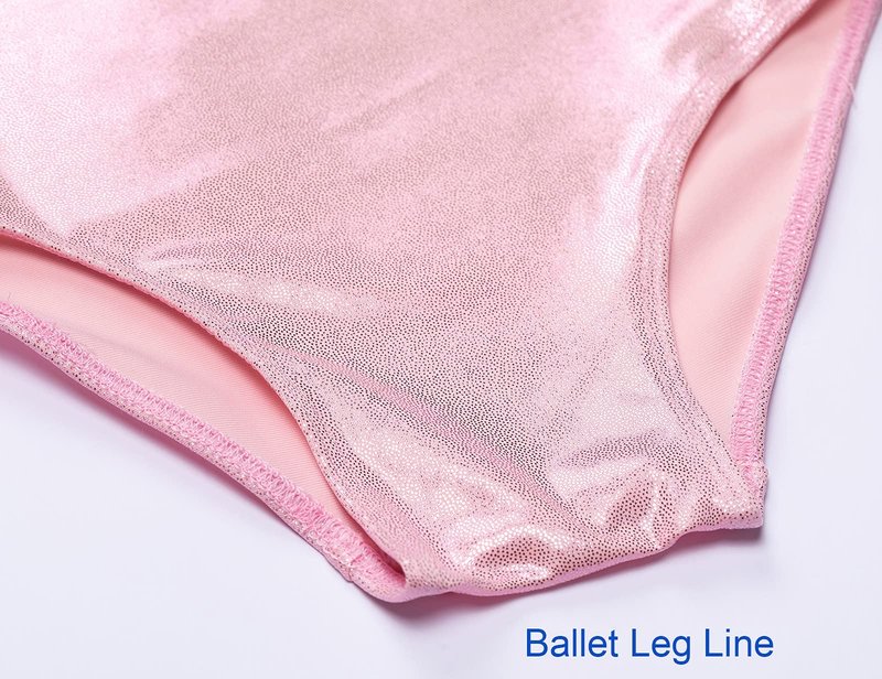 Domusgo Gymnastics Leotards for Girls 7-8 Years Old Pink Sparkly One Piece Tumbling Outfits