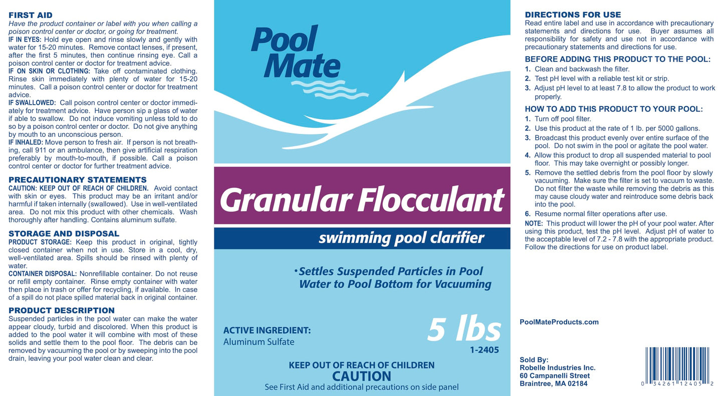 Pool Mate 5-Pounds 2-Pack Premium Granular Flocculant, Pool Clarifier, Made in USA