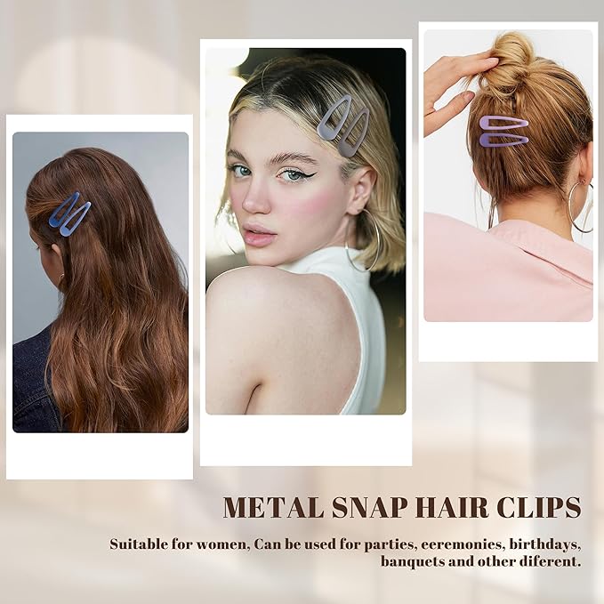 Small Hair Barrettes For Women No Slip Metal Snap Clips For Thin And Fine Hair,Matte Mix Colors,20 PCS,1.97 x 0.5 Inch.