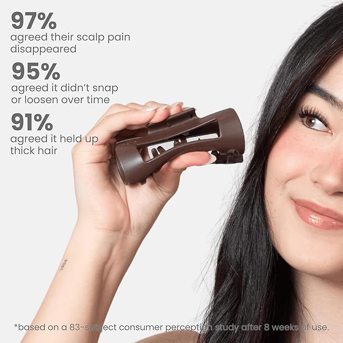 The Original Mello Hair Claw Clip Squishy Claw Clip Made in Korea Patent Pending 30021976 (Dark Brown, Medium)