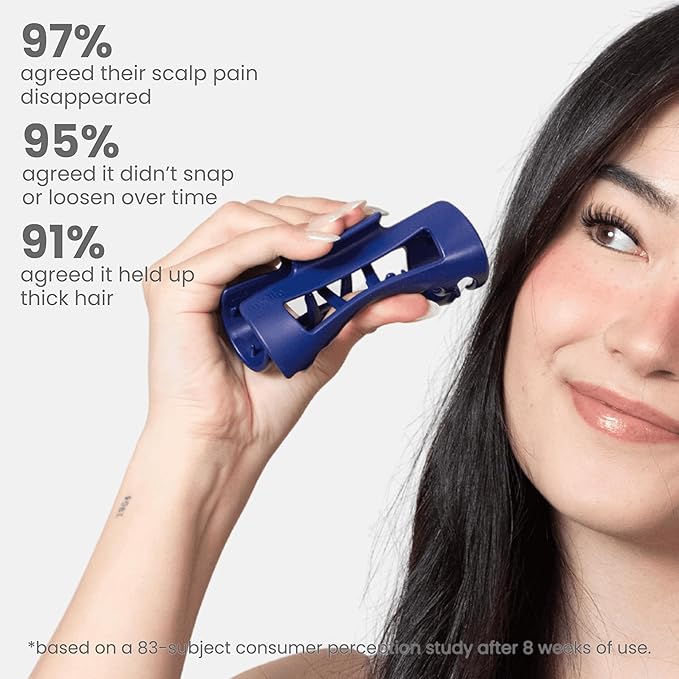 The Original Mello Hair Claw Clip Squishy Claw Clip Made in Korea Patent Pending 30021976 (Blue, Medium)