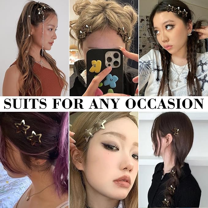 30 PCS Gold Star Hair Clips,20PCS 1.22"Star hair Clip and 10 PCS 1.65"Hair Clip Snap Hair Accessories Non Slip stars Clips for Girls Women gold Accessories Gold Metal Hair Clips