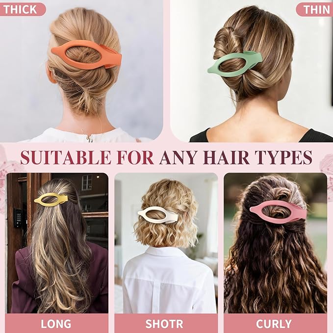 10 Pcs Flat Hair Clips for Women French Concord Claw Clips for Thick and Thin Hair Claw Clips Duck Billed Barrettes Hair Accessories for Women and Girls (Colorful)