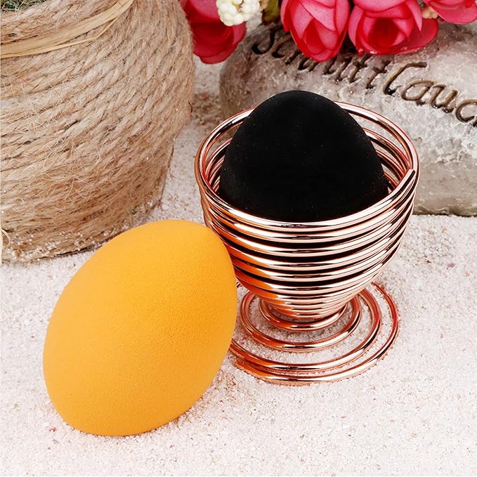 2Pack Makeup Sponge Drying Stand, Beauty Sponge Blender Holder(Rose Gold)