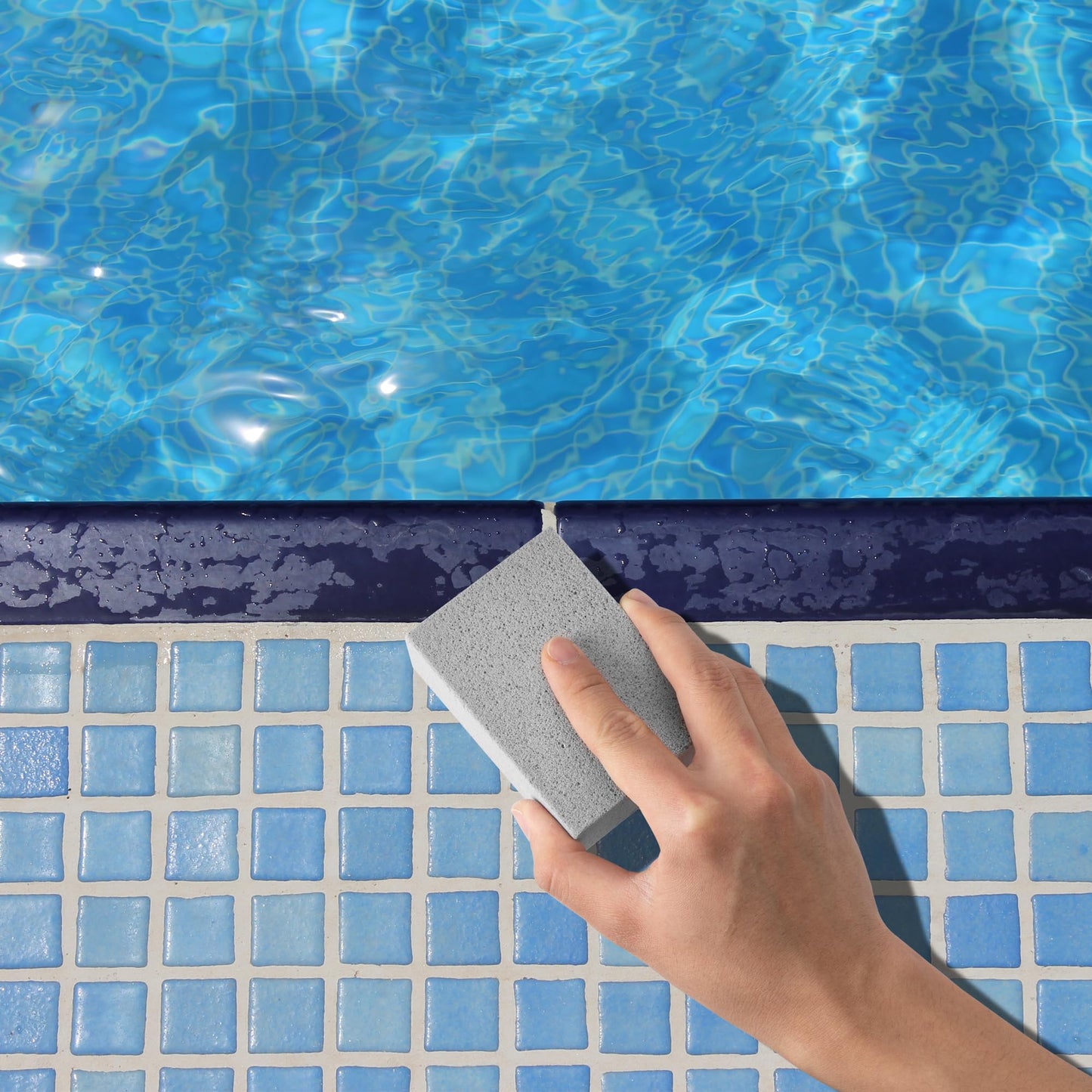 LFUTARI 16 Pcs Pools Pumice Stone, 2 Size Pool Cleaning Pumice Block, Pools Tile Cleaner Stone for Swimming Pool Spa Kitchen Bathroom Stain and Rust Removing