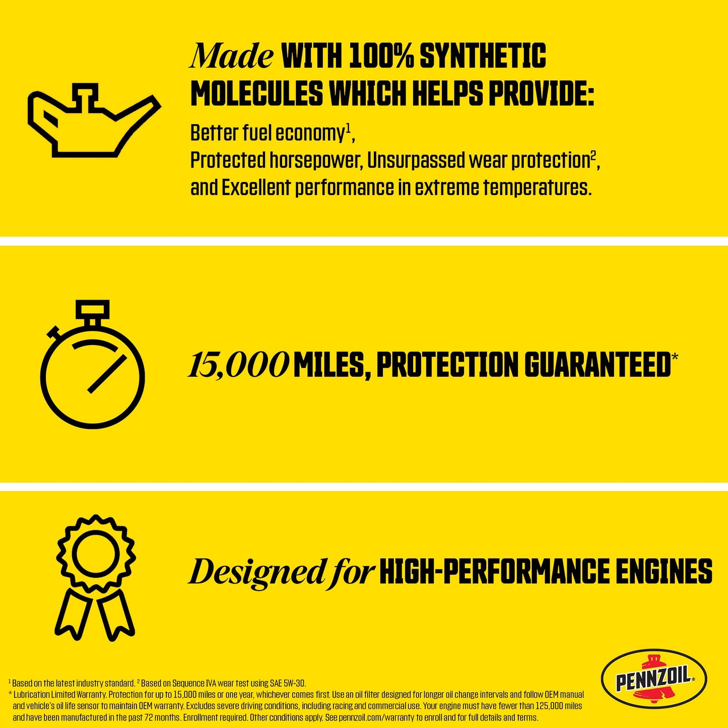 Pennzoil Platinum Euro L Full Synthetic 5W-30 Motor Oil, 1 Quart (6 Pack)