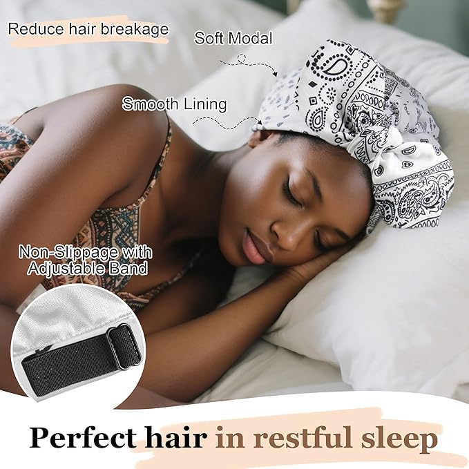Ababalaya Satin Lined Beanies for Women Chemo Headwear Silky Lined Cotton Sleeping Cap