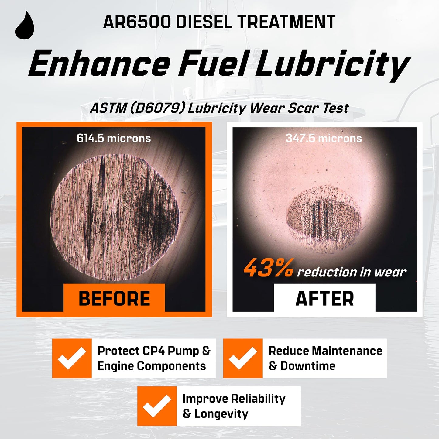 Archoil AR6500 Diesel Treatment (40 oz) Treats 400 Gallons, Diesel Fuel Additive - Lubricity Improver, Injector Cleaner, DPF & Turbo Deposit Control, Cetane Booster
