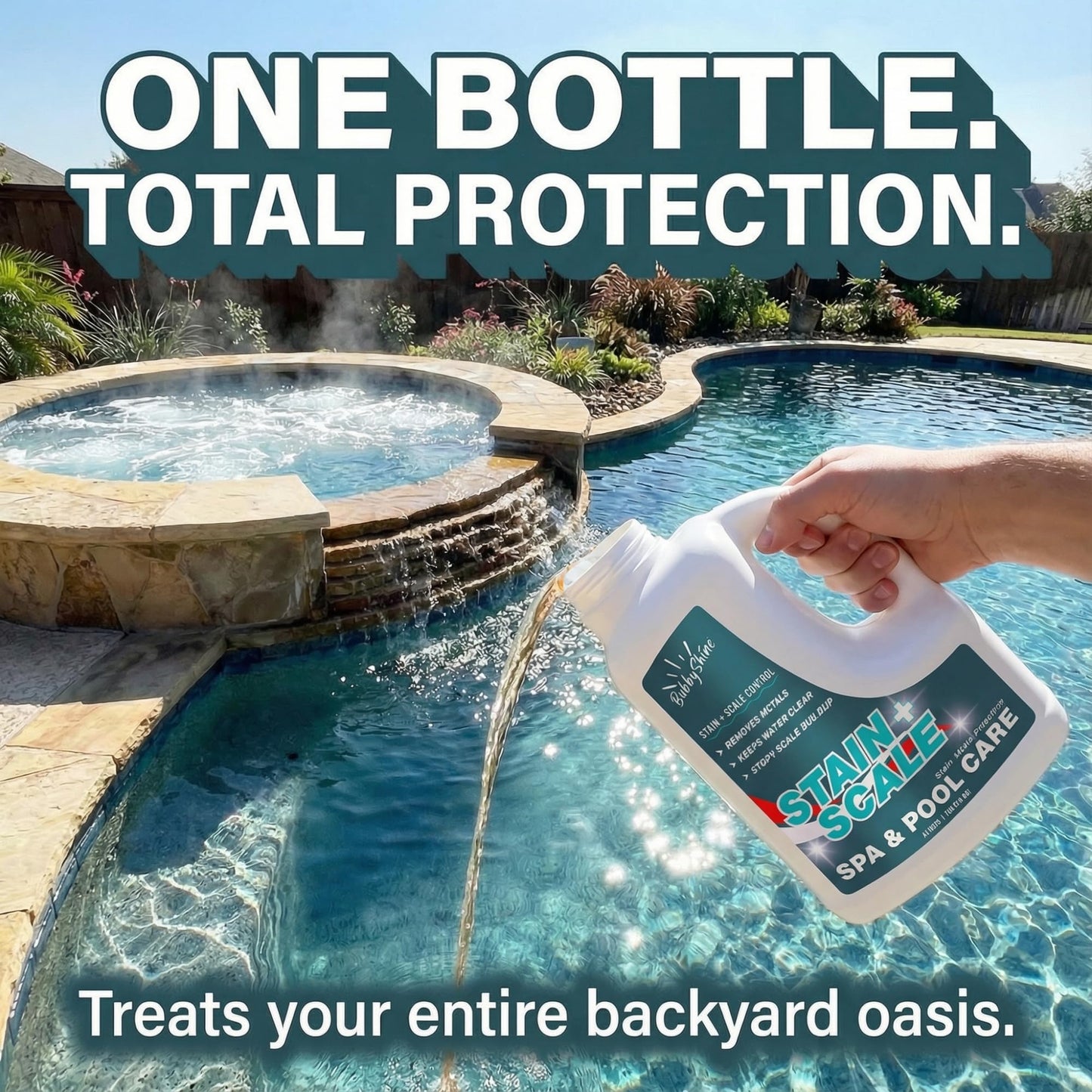 Stain and Scale Control for Hot Tub, Pool Stain Remover, Metal Sequestrant for Pool & Spa, Hot Tub Descaler Support, Mineral Inhibitor, 3 Liter – BubbyShine