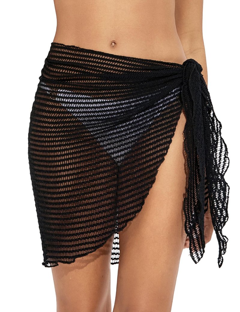 Tournesol Women's Sarong Crochet Cover Up Skirt Short Beach Wrap Skirts Sheer Bikini Bathing Suit Wraps S-XXL