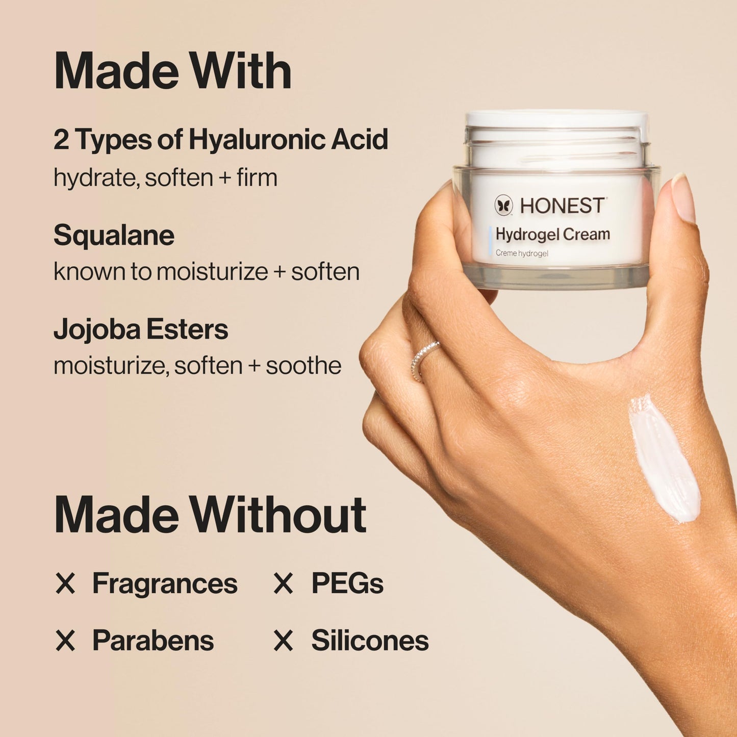 Honest Beauty Refill Pod for Full Size Hydrogel Cream, Lightweight and Moisturizing Water Cream, Gentle Sensitive Skin, Fragrance-Free, Vegan, 1.7 fl oz