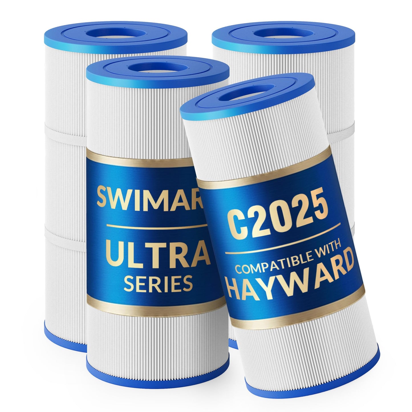 Swimara C3030 C3025 C3020 C3000 Pool Filter Cartridges, 5 oz+ Trilobal Fabric, Replacement for Hayward CX580XRE, PA81, 324 Sq. Ft., 4-Pack, Ultra Series