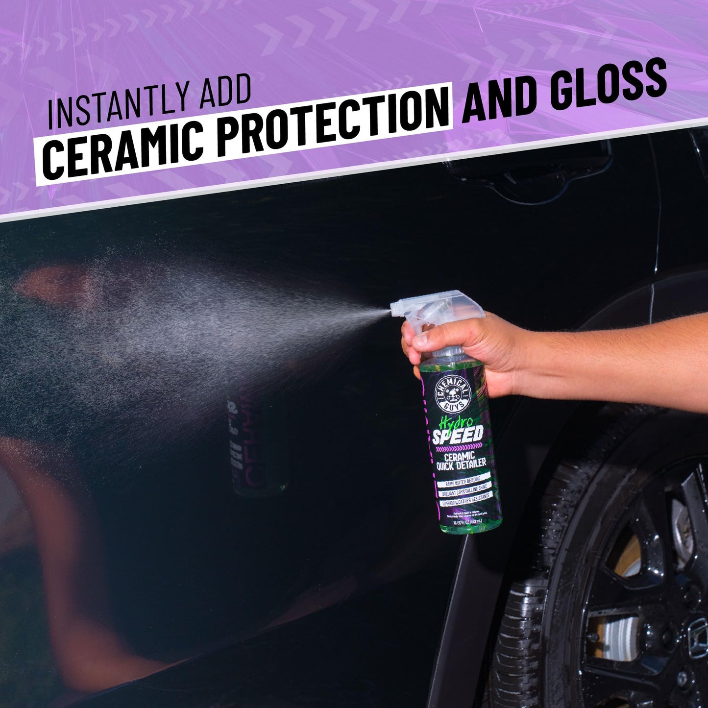 Chemical Guys HydroSlick Hyper Car Wax & HydroSpeed Ceramic Coating Quick Detailer Bundle (2 16 oz Bottles)