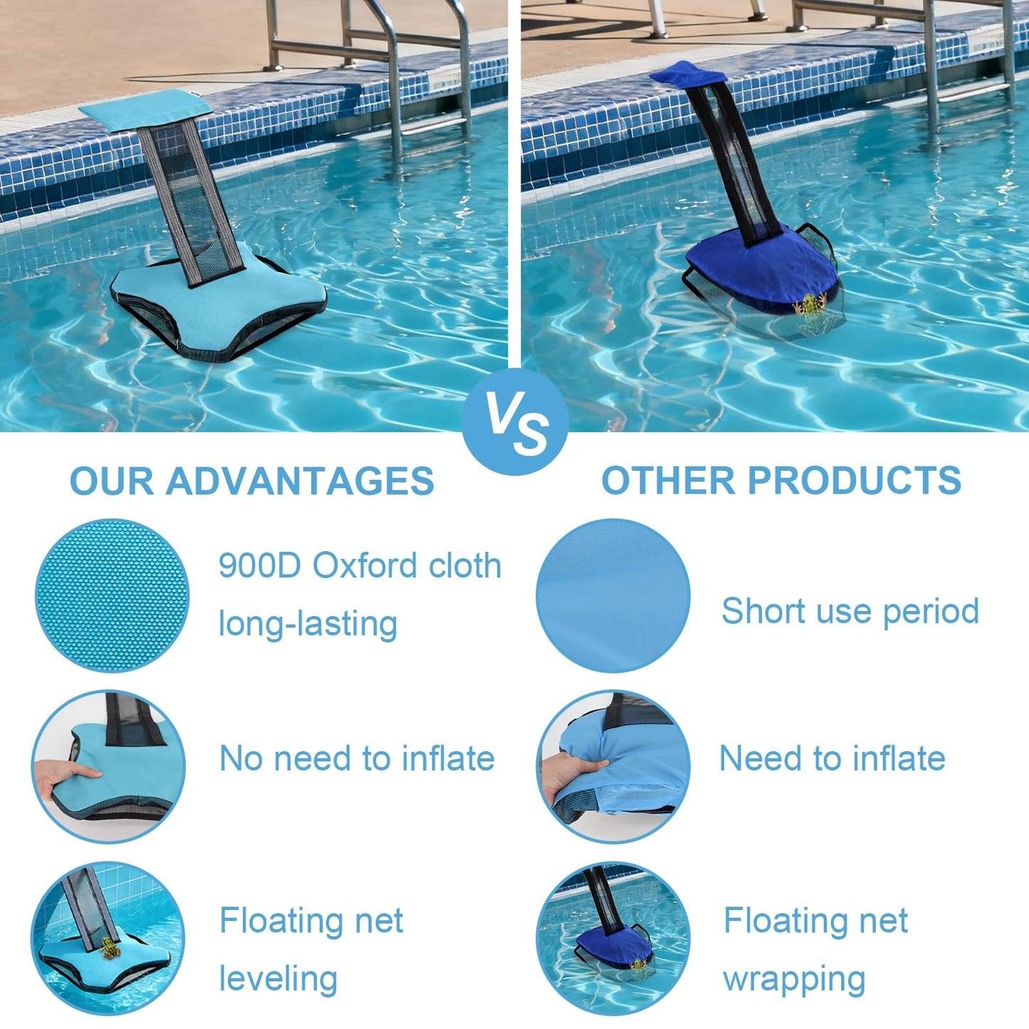 2Pcs Pool Frog Savers 900D Heavy Duty Animal Critter Escape Ramp for Swimming Pool Frog Ramp Ladder Floating Pad for Rescues Wildlife, Squirrel, Toads, Small Animal, Pool Maintenance Accessories