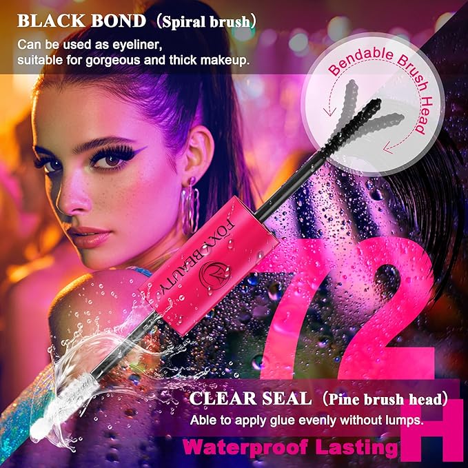 Bombshell Lash Clusters Kit Fluffy Lash Clusters Thick Eyelashes 80D-200D Eyelash Clusters Kit 400Pcs Eyelash Extension Kit DIY Lashes with Bond and Seal 10-18mm False Eyelashes