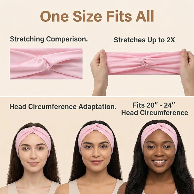 12 Pcs Stretchy Sport Headbands for Women,Absorbed Sport Headband Soft Twist Knotted Headbands for Yoga, Workout Daily Life