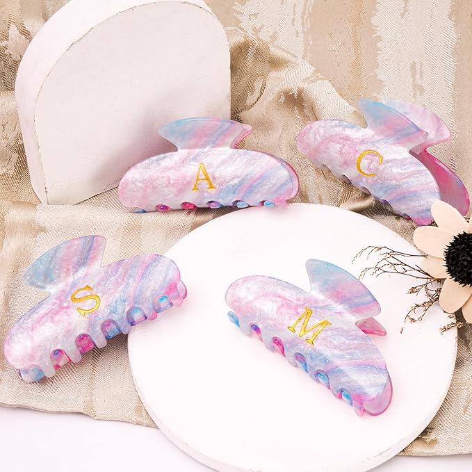 Personalized Birthday Gifts for Daughter,Initial Cute Hair Clips Hair Claws for Women Friends Female Friendship Girlfriend Wife Gifts Idea - Lavender,Q