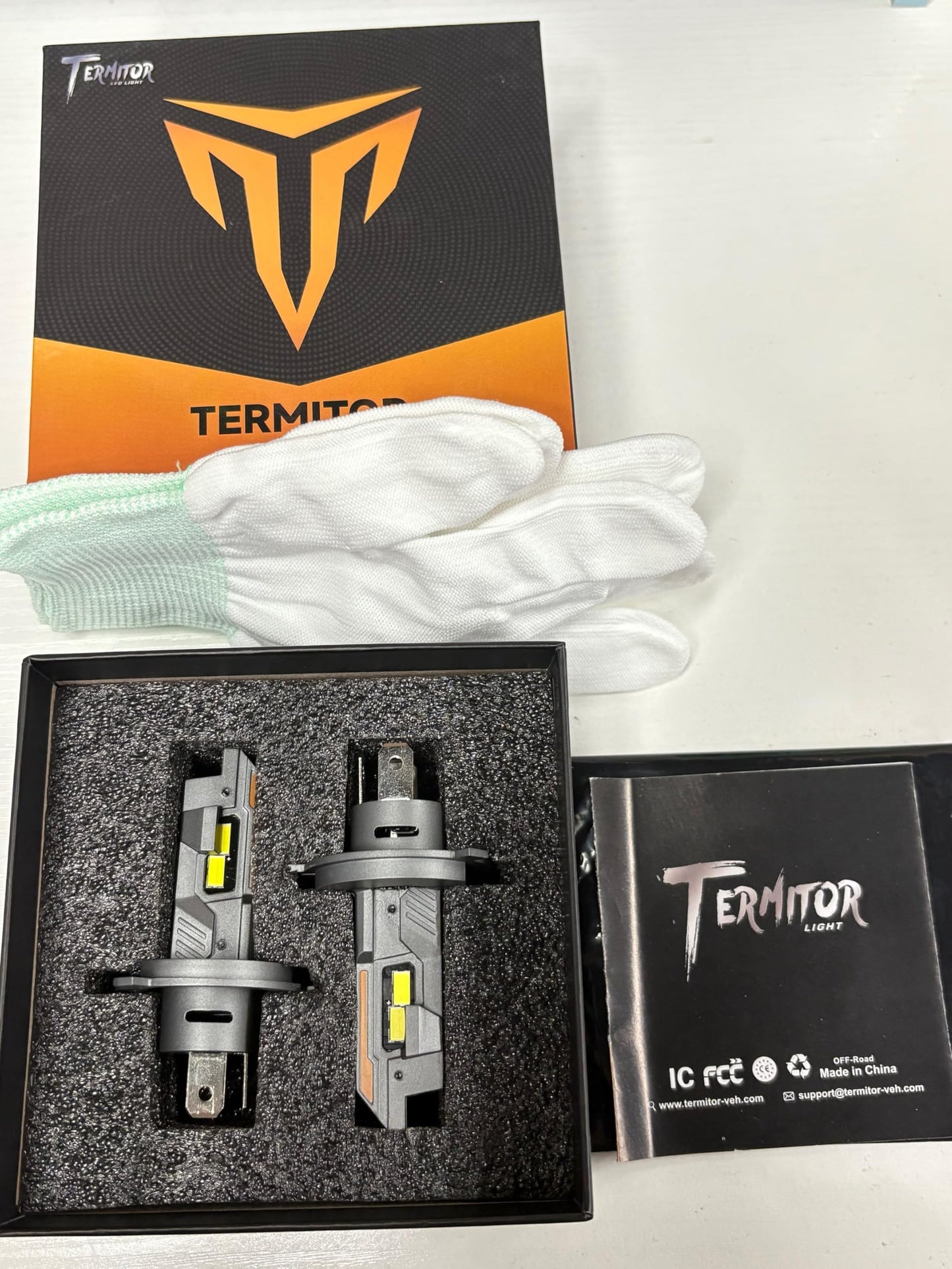 Termitor H4/9003/HB2 LED Bulbs, 50,000LM 1200% Ultra Brighter, 6500K Cool White, 85000Hrs Long Life with Cooling Fan, 1:1 Halogen Size, Plug and Play, H4 Fog Lights Bulbs, Pack of 2