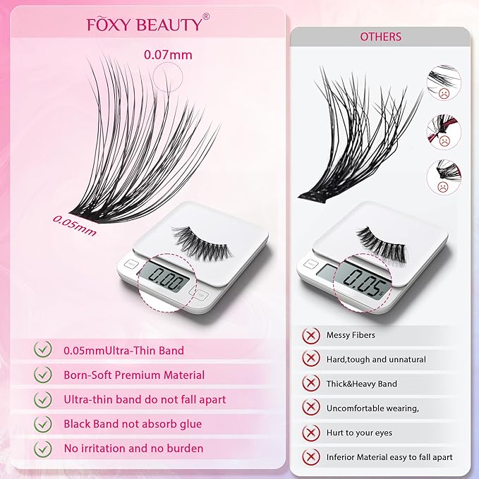 Lash Clusters - Lash Clusters Lash Extension 0.07D Cluster Eyelash Extensions Eyelash Clusters Lashes Clusters Eyelash Extensions