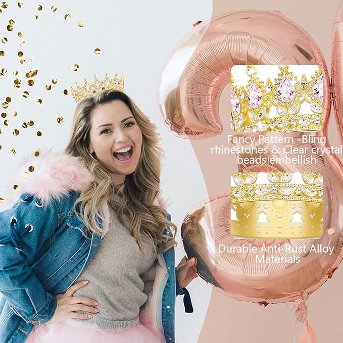 YOUlDIANZI Queen Crown Birthdays Crowns for Women, Birthday Sash, Birthday Tiara for Women Set, Princess Rhinestone BirthdayPrincess Headband Birthday Gifts for Womens, Sweet Happy Accessories
