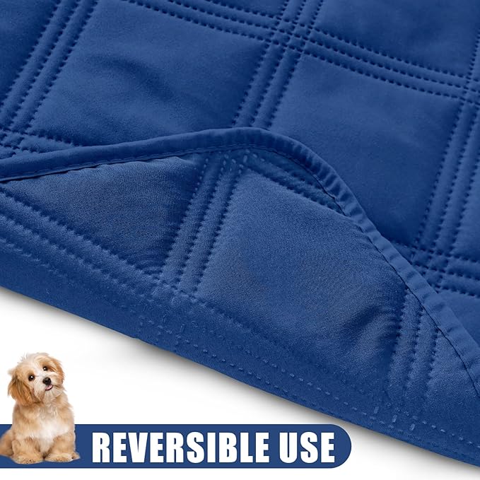 Smiry Waterproof Dog Bed Cover Blanket 30x53, Soft Reversible Pet Blanket, Washable Leakproof Cats Dogs Couch Cover for Sofa, Couch, Furniture, Navy/Navy