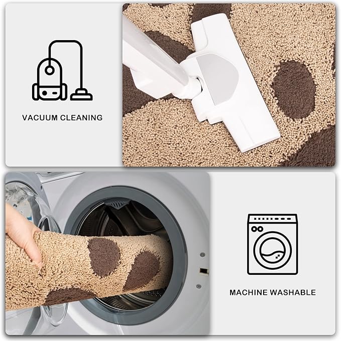 PURRUGS Dirt Trapping Door Mat 33.5" x 59", Non-Skid/Slip Machine Washable Microfiber Entryway Rug, Dog Doormat, Super Absorbent Welcome Mat for Muddy Wet Shoes and Paws, Beige