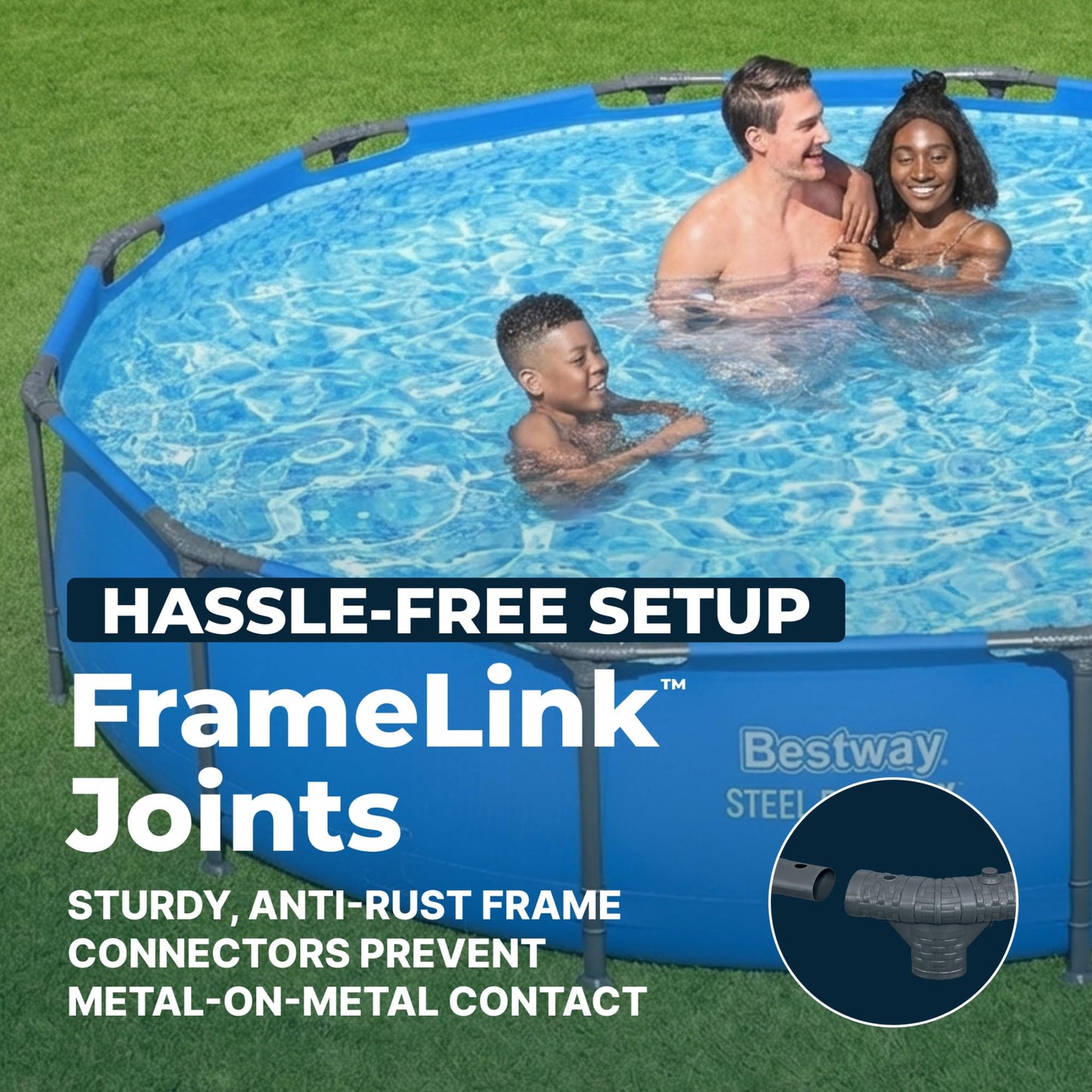 Bestway Steel Pro MAX 12’ x 30" Above Ground Pool, Round Metal Frame Outdoor Swimming Pool for Backyard, Blue, Pool ONLY